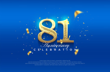 Obraz na płótnie Canvas Premium vector 81st anniversary celebration background with fancy numeral glitter. Premium vector background for greeting and celebration.