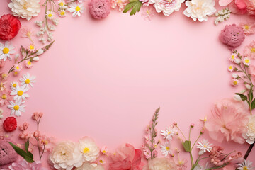 Obraz na płótnie Canvas pink cherry blossom border