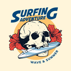 surfing artwork for t-shirt design
