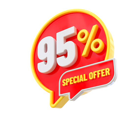 95 Percent Special Offer 3d Label 
