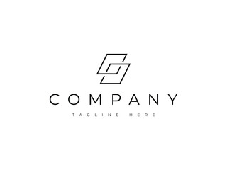 double square link infinity line logo design