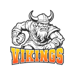 Fototapeta premium Viking Illustration Clip Art Design Shape. Football Silhouette Icon Vector.