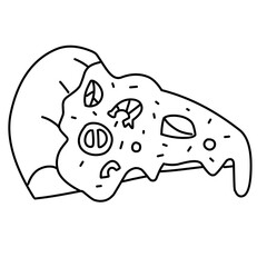 hand drawn pizza slice
