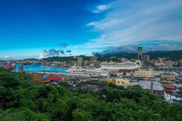 view of the Keelung harbor, Taiwan.