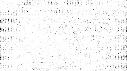 Black grainy texture isolated on white background. Dust overlay. Dark noise granules. graffiti paint splatter pattern in black over white