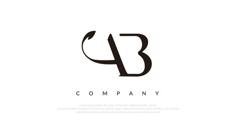 Initial AB Logo Design Vector 