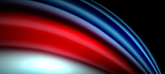 Rainbow color wave lines on black. Techno or business abstract background for posters, covers, banners, brochures, websites