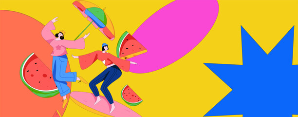 24 Solar Terms, Great Heat Characters Flat Vector Concept Operation Hand Drawn Illustration
