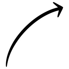 Black Arrow Line Upward Curved Arrow Sketch Arrow Line Element