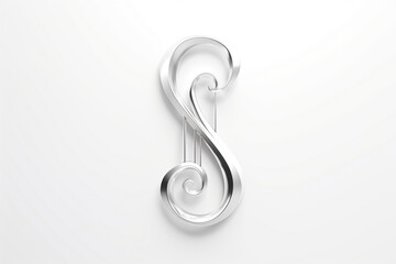 Obraz premium Musical Note Illustration 3D white background
