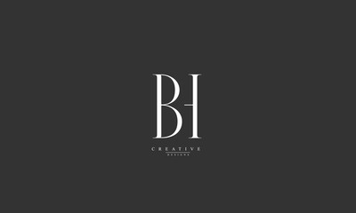 Alphabet letters Initials Monogram logo BH HB B H
