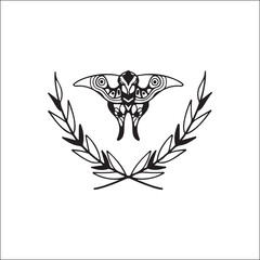 Fototapeta premium vector illustration of moth with leaves