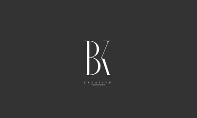 Alphabet letters Initials Monogram logo BK KB B K