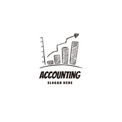 Obraz premium accounting logo hand-drawn vintage and rustic, very elegant.
