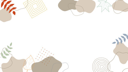 茶色い抽象的な液体シェイプのフレームイラスト