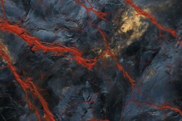 Lava flow on black background,  Abstract background - obrazy, fototapety, plakaty
