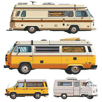 Set of Campervans Illustration