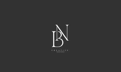 Alphabet letters Initials Monogram logo BN NB B N