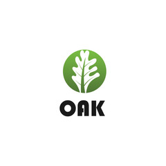Oak leaf modern logo with a circle design