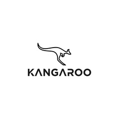 Kangaroo modern logo, illustration for animal design, line icon template.
