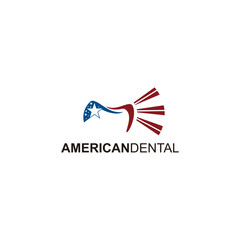 American dental modern logo vector, illustration dentistry, dentist symbol, illustrator tooth sign.