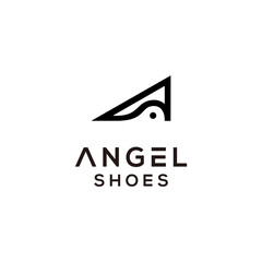 Angel Shoes modern logo inspiration, footwear illustration, and the letter A symbol.