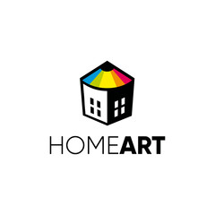 Home art modern logo, illustration pencil, home design, house symbol.