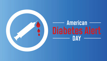 American Diabetes Alert day is observed every year in March. Holiday, poster, card and background vector illustration design.