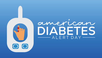 American Diabetes Alert day is observed every year in March. Holiday, poster, card and background vector illustration design.