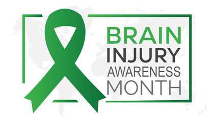 Brain Injury awareness month is observed every year in March. Holiday, poster, card and background vector illustration design.