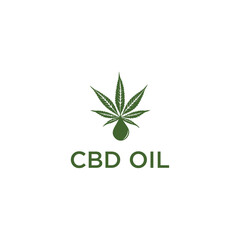 CBD oil logo vector, cannabis symbol, illustration marijuana, hemp plant sign for company icon.