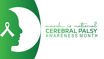 National Cerebral palsy awareness month is observed every year in March. Holiday, poster, card and background vector illustration design.