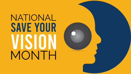 National Save your vision month is observed every year in March. Holiday, poster, card and background vector illustration design. - obrazy, fototapety, plakaty