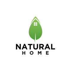 A natural home modern logo, real estate illustration, property symbol, house nature design.