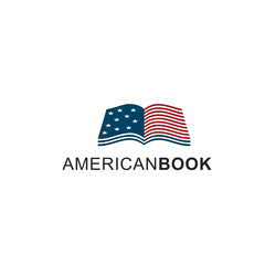 American book modern logo, knuckle illustration, USA symbol.