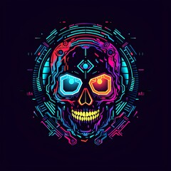 Technology skull logo design