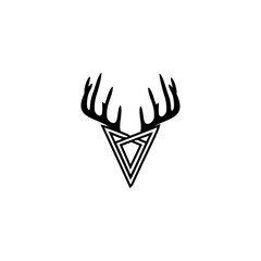 Spear Stag Deer Buck Antler Arrowhead for Hunting logo design inspiration