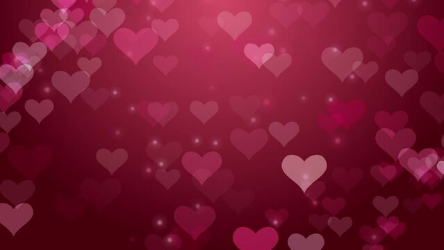 red valentine background with hearts love bokeh