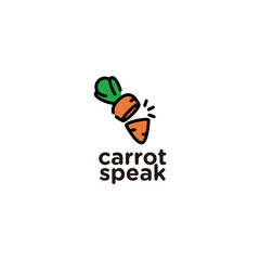 Carrot speaks a modern logo, illustration chat.