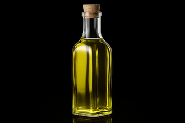 bottle of olive oil with reflection