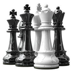 chess pieces on isolated background - obrazy, fototapety, plakaty