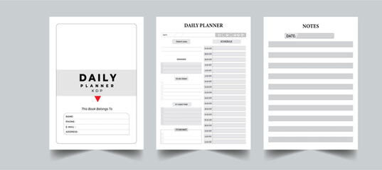 Daily Planner with cover page layout design template
