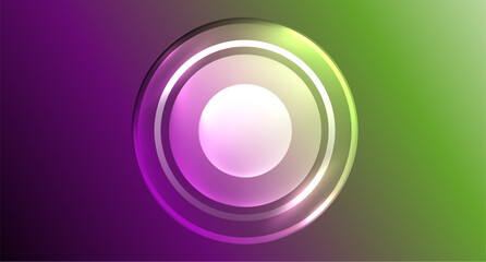Neon glass circle copyspace for your text or product presentation geometric background. Vector illustration For Wallpaper, Banner, Background, Card, Book Illustration, landing page