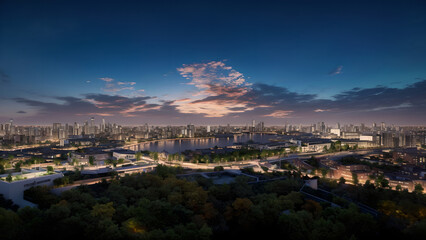 Fototapeta premium modern urban architectural landscape