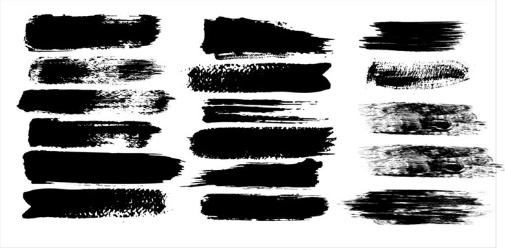 Set of vector paint brush stroke, ink splatter and artistic design elements. Dirty watercolor texture, box, frame, grunge background, splash or creative shape for social media. grunge