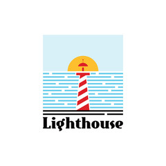 lighthouse logo with modern and flat design concept for brand identity
