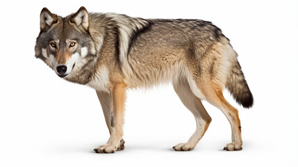 wolf isolated over a white background. AI Generative