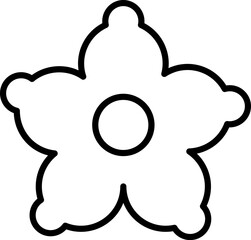 Flower Vector Line Symbol. Suitable for books, stores, shops. Editable stroke in minimalistic outline style. Symbol for design