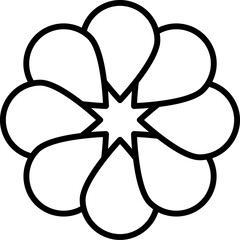 Flower Vector Sign. Suitable for books, stores, shops. Editable stroke in minimalistic outline style. Symbol for design