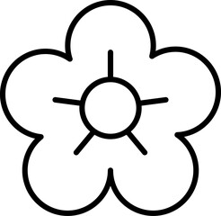 Flower Vector Symbol for Advertisement. Suitable for books, stores, shops. Editable stroke in minimalistic outline style. Symbol for design